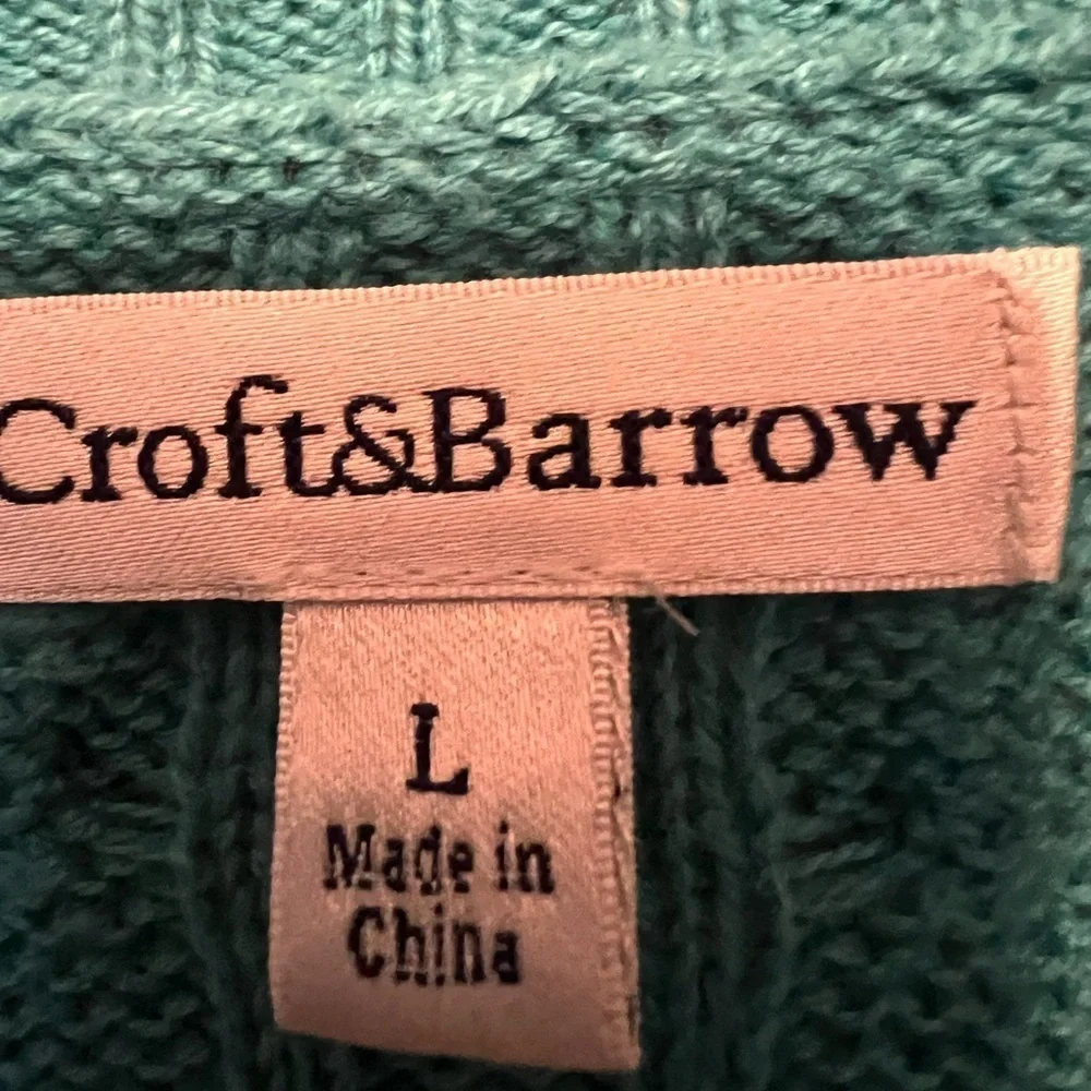 Croft & Barrow Turquoise V-Neck Sweater